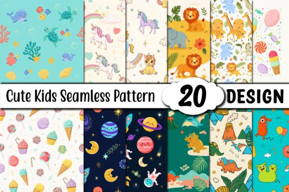 Download Cute Kids Seamless Pattern - Premium Bundle