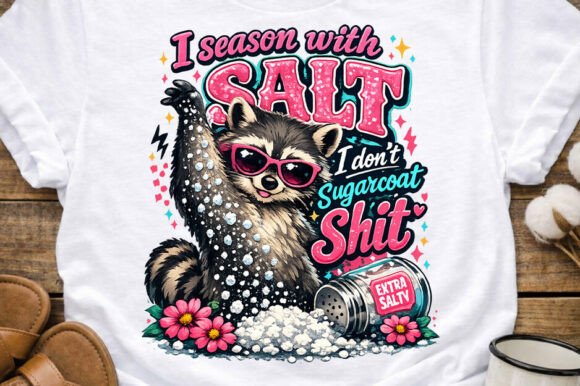 Download I Season with Salt Funny Raccoon PNG - Raccoon Collection