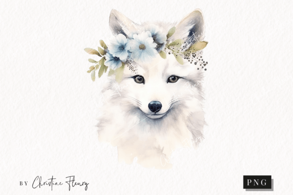 Download Watercolor Arctic Fox Clipart - Watercolor arctic Collection