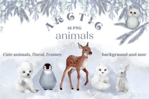 Download Watercolor Arctic Animals Baby Clipart - Watercolor arctic Collection