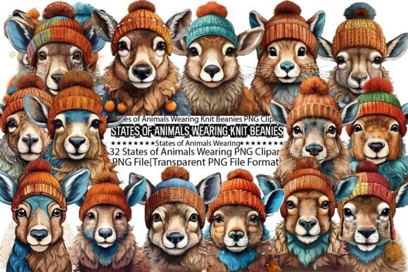 Download States of Animals Wearing Knit Beanies - Premium Resources