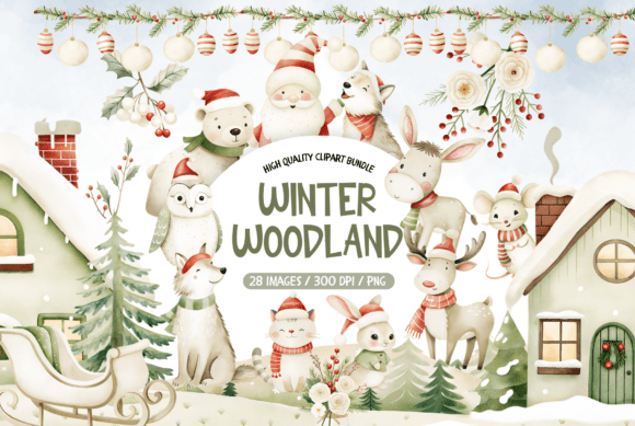 Download Winter Woodland Watercolor Clipart Set - Premium Resources