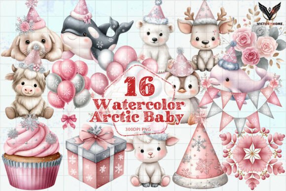 Download Watercolor Arctic Baby PNG - Watercolor arctic Collection